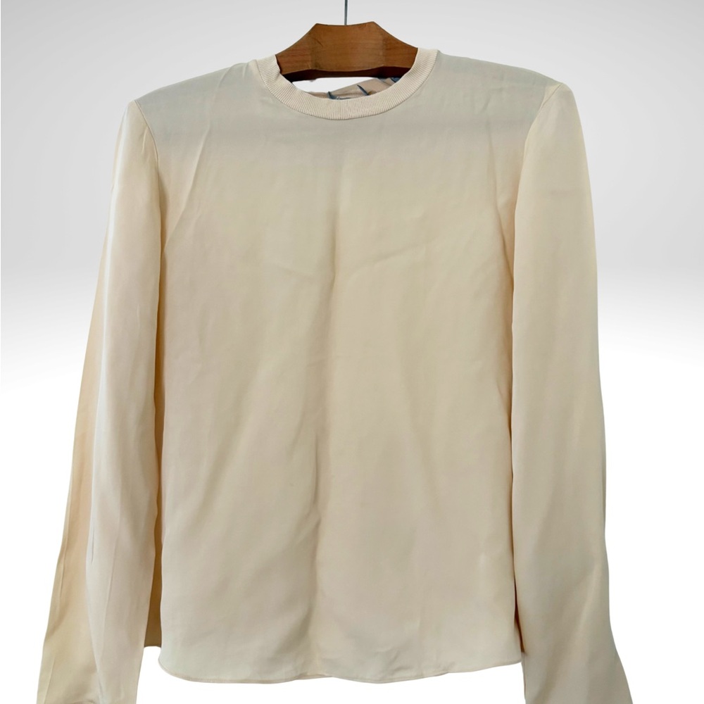 Vince Light Tan Long Sleeve Blouse